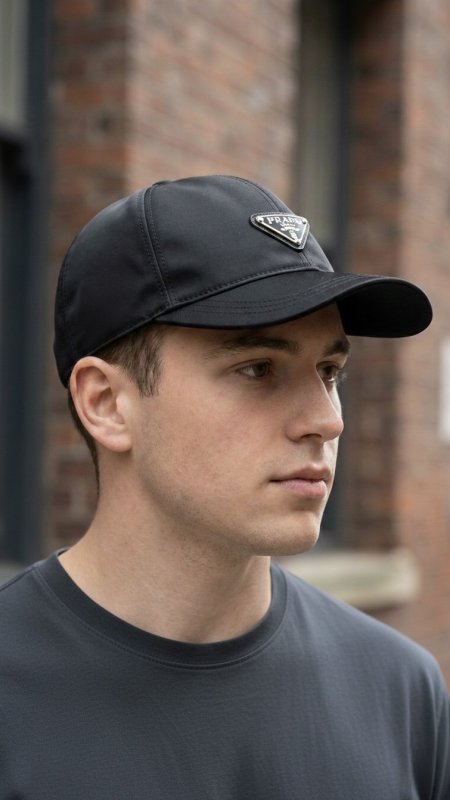 طاقية ماركة  - Prada شعار وسط  - كواليتي ماستر