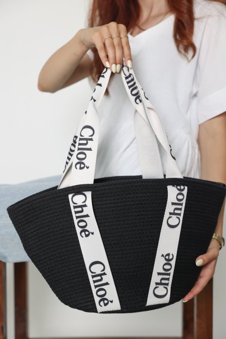 شنطة قش - Chloe - اسود