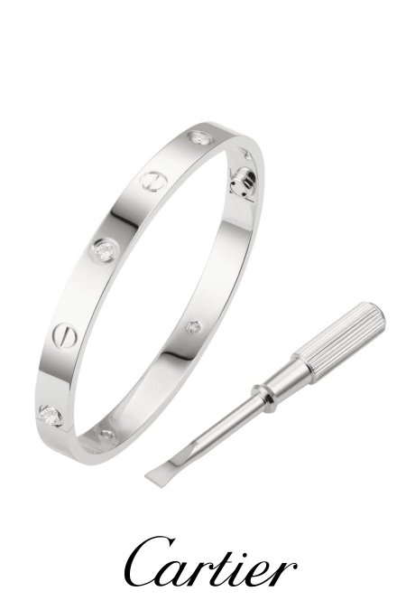 سوارة كارتير مختمة مع مفك - Cartier / الترند شامل علبة - فضي