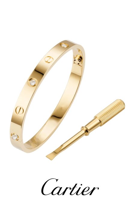 سوارة كارتير مختمة مع مفك - Cartier / الترند شامل علبة - ذهبي