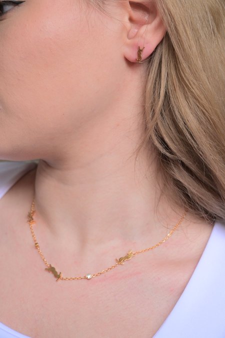 طقم حلق مع سنسال YSL