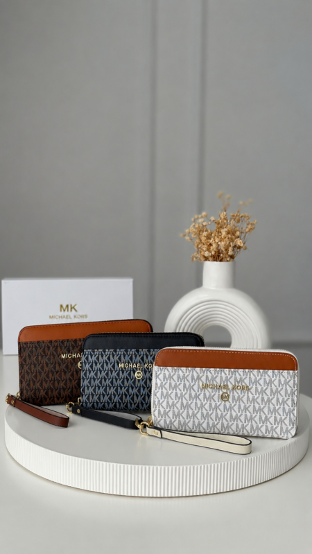 جزدان - Micheal Kors مقاس كبير / شامل علبة الشركة مع سحاب داخلي للفراطة