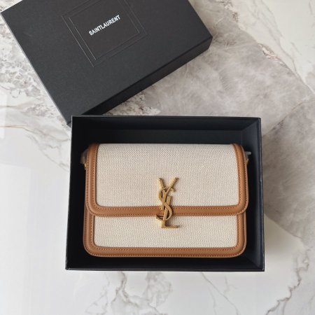 شنطة - YSL  الترند شامل علبة - اطار بني / قماش بيج <br> <span class='text-color-warm'>نفدت الكمية</span>