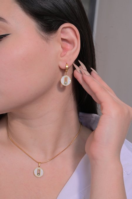 طقم حلق مع سنسال مريم