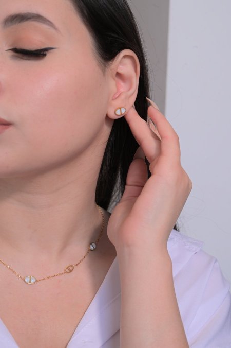 طقم حلق مع سنسال  ديور