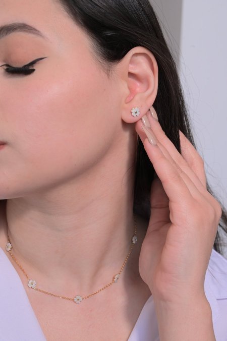 طقم حلق مع سنسال مريم