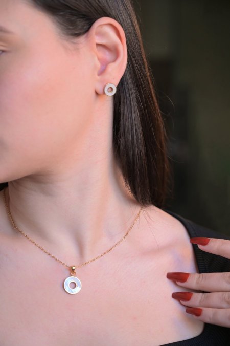 طقم حلق مع سنسال مريم