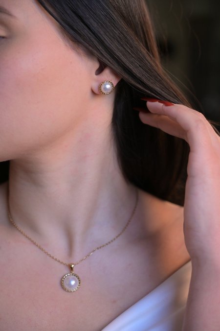 طقم حلق مع سنسال مريم