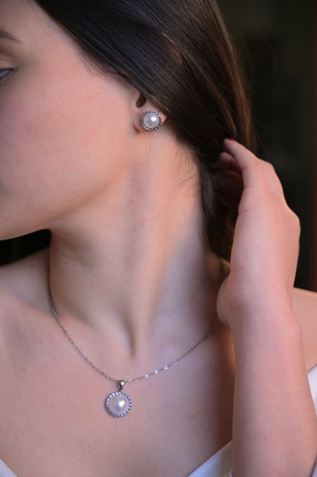 طقم حلق مع سنسال مريم