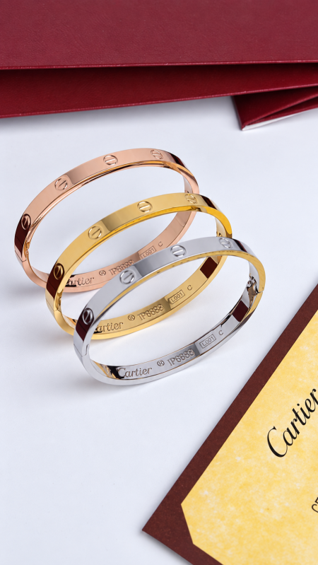 اساور طقم - Cartier تختيم كامل / ٣ قطع. - غير شامل علبة الشركة