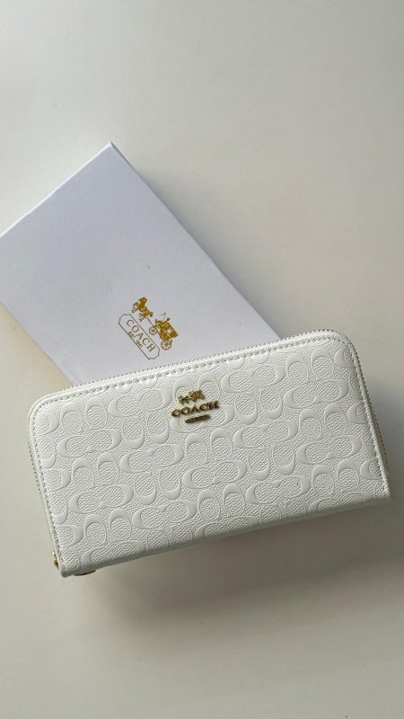 جزدان - Coach مقاس كبير / شامل علبة الشركة مع سحاب داخلي للفراطة