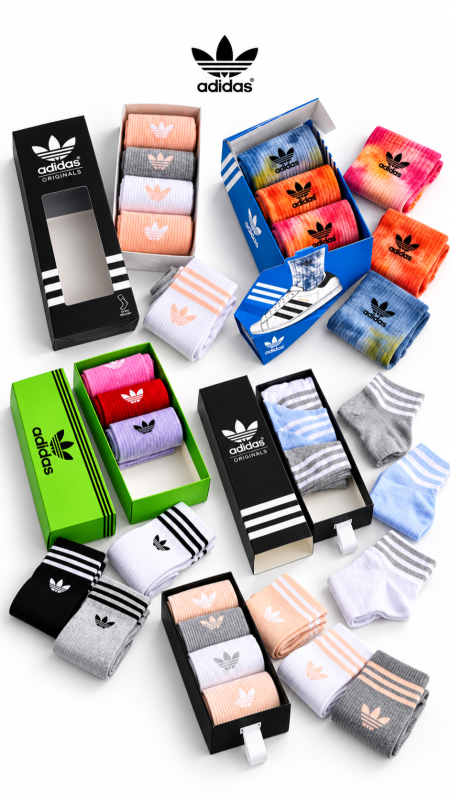 جرابات ADIDAS - ٦ ازواج  / شامل علبة الشركة