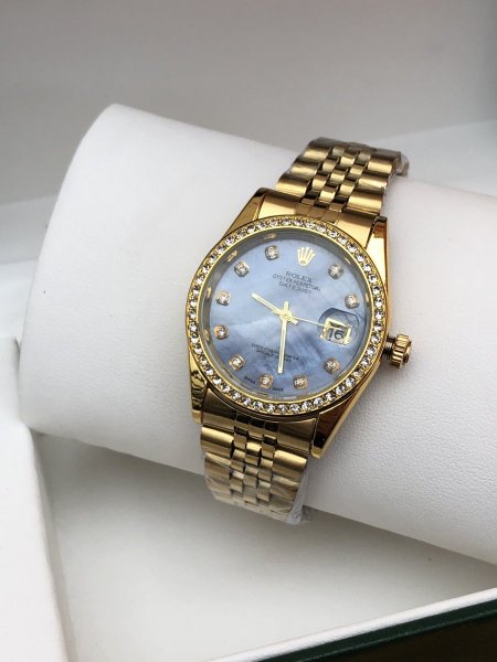 ساعة Rolex - ذهبي مع ازرق سماوي