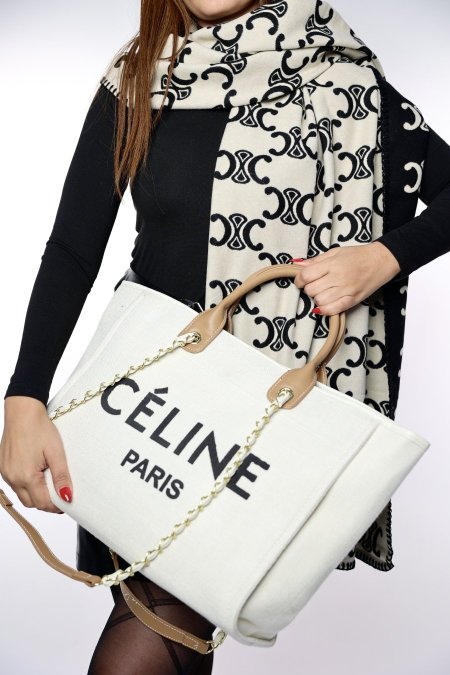 شال كتف + شنطة ( Celine )