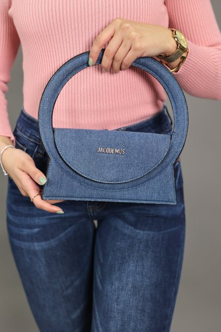 شنطة - JACQUEMUS le Sac Rond  / شامل علبة الشركة - jm03-jeans