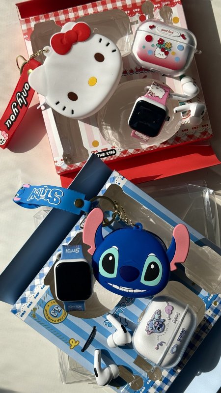Stitch-Themed Accessories Gift Set (Airpods, Watch Strap, Case & Keychain)